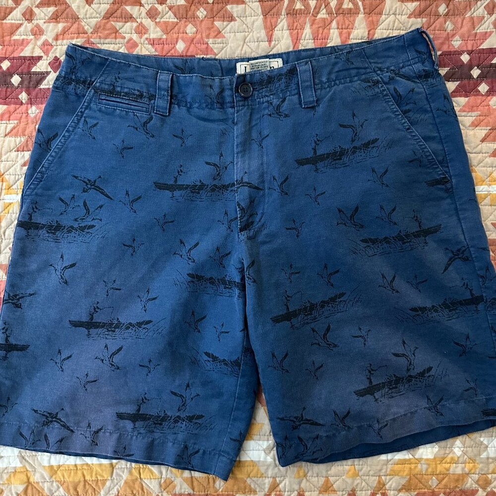 L.L. Bean Fishing Motif Print Shorts